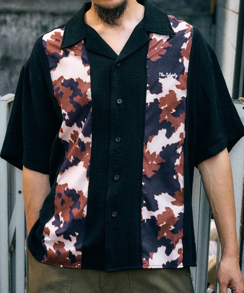 Subciety（サブサエティ）の「Patterned panel shirt（シャツ/ブラウス・メンズ・ブラック/ブラック系その他/ブラック系その他2・SMALL/MEDIUM/LARGE/X-LARGE）」の3枚目の写真