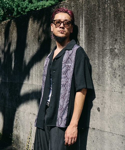 Subciety（サブサエティ）の「Patterned panel shirt（シャツ/ブラウス・メンズ・ブラック/ブラック系その他/ブラック系その他2・SMALL/MEDIUM/LARGE/X-LARGE）」の7枚目の写真