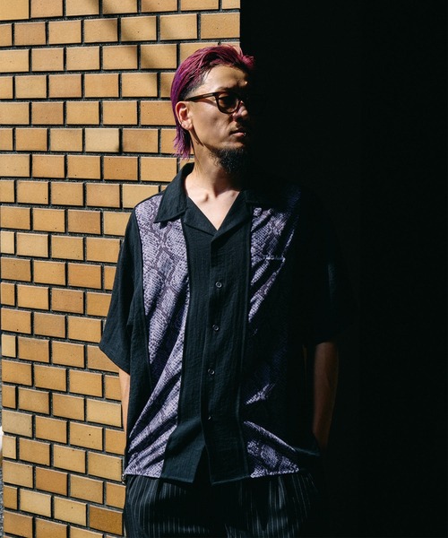 Subciety（サブサエティ）の「Patterned panel shirt（シャツ/ブラウス・メンズ・ブラック/ブラック系その他/ブラック系その他2・SMALL/MEDIUM/LARGE/X-LARGE）」の9枚目の写真