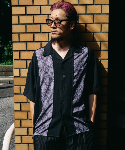 Subciety（サブサエティ）の「Patterned panel shirt（シャツ/ブラウス・メンズ・ブラック/ブラック系その他/ブラック系その他2・SMALL/MEDIUM/LARGE/X-LARGE）」の10枚目の写真