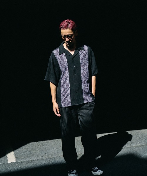 Subciety（サブサエティ）の「Patterned panel shirt（シャツ/ブラウス・メンズ・ブラック/ブラック系その他/ブラック系その他2・SMALL/MEDIUM/LARGE/X-LARGE）」の12枚目の写真