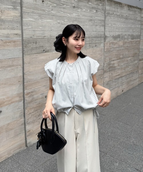 hinari（ヒナリ）の「2wayバルーンシャツ(襟取り外し可能)（シャツ/ブラウス・レディース・ライトブルー/ホワイト・FREE）」の16枚目の写真