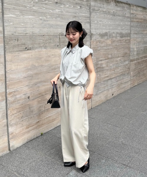 hinari（ヒナリ）の「2wayバルーンシャツ(襟取り外し可能)（シャツ/ブラウス・レディース・ライトブルー/ホワイト・FREE）」の5枚目の写真
