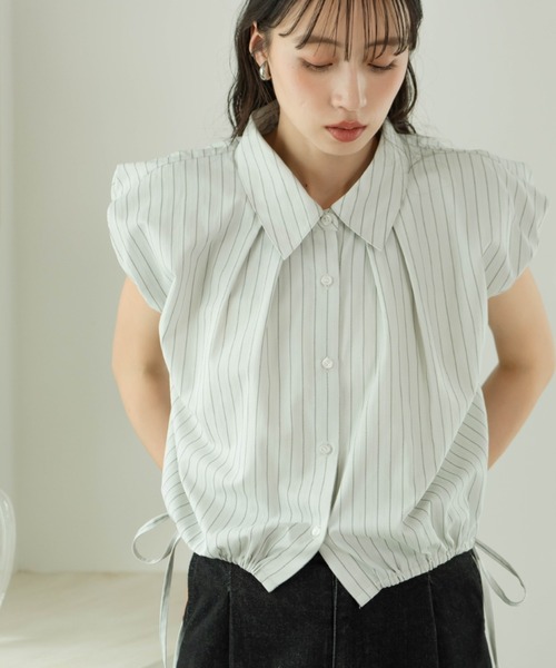 hinari（ヒナリ）の「2wayバルーンシャツ(襟取り外し可能)（シャツ/ブラウス・レディース・ライトブルー/ホワイト・FREE）」の22枚目の写真