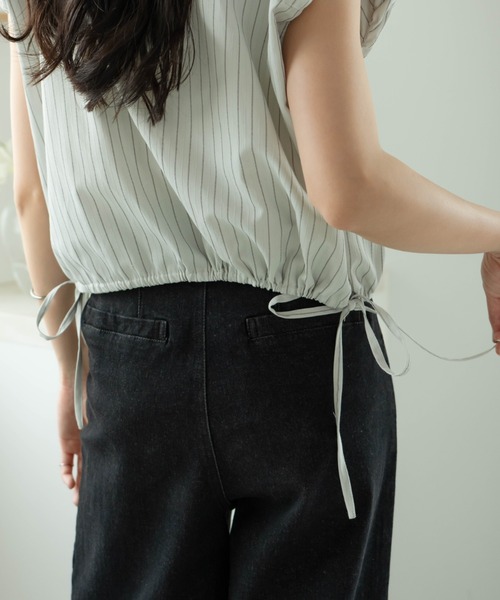 hinari（ヒナリ）の「2wayバルーンシャツ(襟取り外し可能)（シャツ/ブラウス・レディース・ライトブルー/ホワイト・FREE）」の12枚目の写真