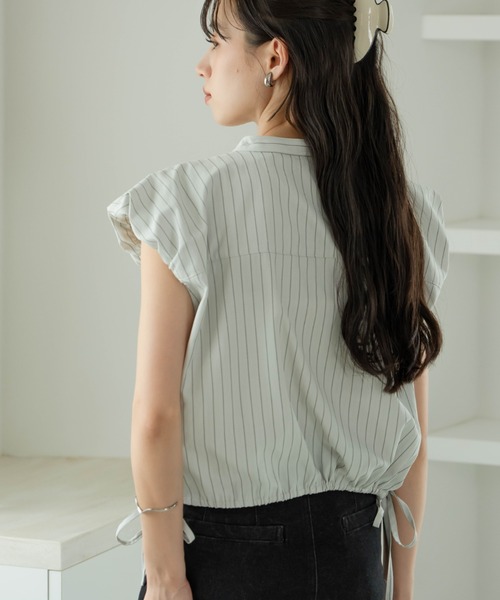 hinari（ヒナリ）の「2wayバルーンシャツ(襟取り外し可能)（シャツ/ブラウス・レディース・ライトブルー/ホワイト・FREE）」の18枚目の写真