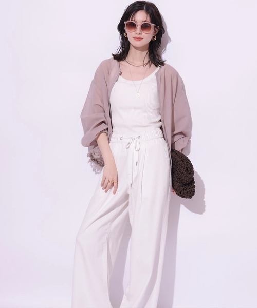 Arpege story(アルページュストーリー)の「テンセル混ドロストデニムパンツ(その他パンツ・レディース・ホワイト・2/1/0)」の3枚目の写真