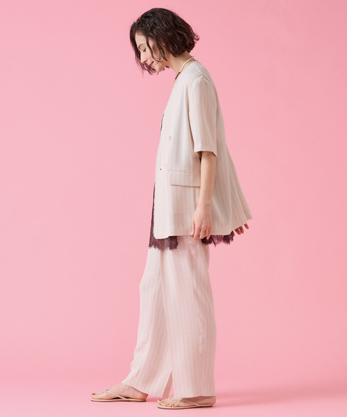 Liesse(リエス)の「麻調タックワイドストレートパンツ(その他パンツ・レディース・ネイビー/アイボリー・2/3)」の10枚目の写真