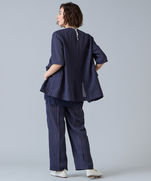 Liesse(リエス)の「麻調タックワイドストレートパンツ(その他パンツ・レディース・ネイビー/アイボリー・2/3)」の16枚目の写真
