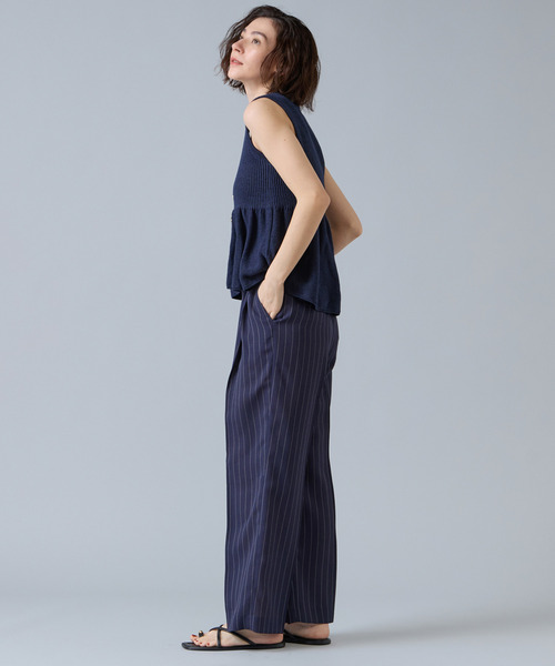 Liesse(リエス)の「麻調タックワイドストレートパンツ(その他パンツ・レディース・ネイビー/アイボリー・2/3)」の20枚目の写真
