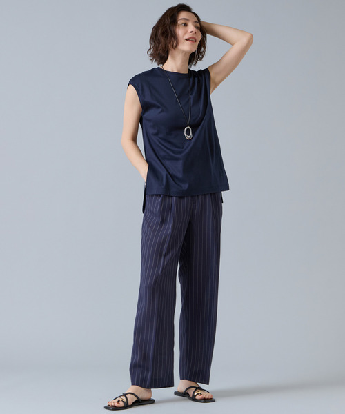 Liesse(リエス)の「麻調タックワイドストレートパンツ(その他パンツ・レディース・ネイビー/アイボリー・2/3)」の21枚目の写真