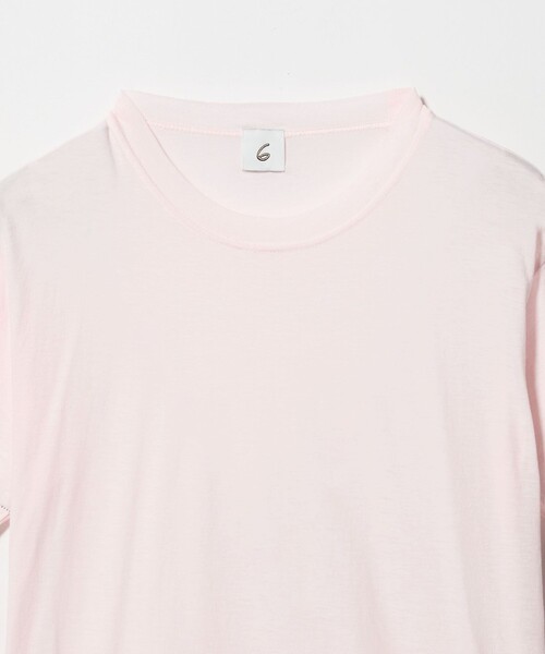 6（ロク）の「＜6(ROKU)＞コットンカシミヤ ベーシック Tシャツ 26SS（Tシャツ/カットソー・レディース・ホワイト/ブラック/ライトピンク・FREE）」の9枚目の写真