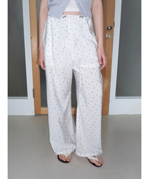 Flower String Pants, White