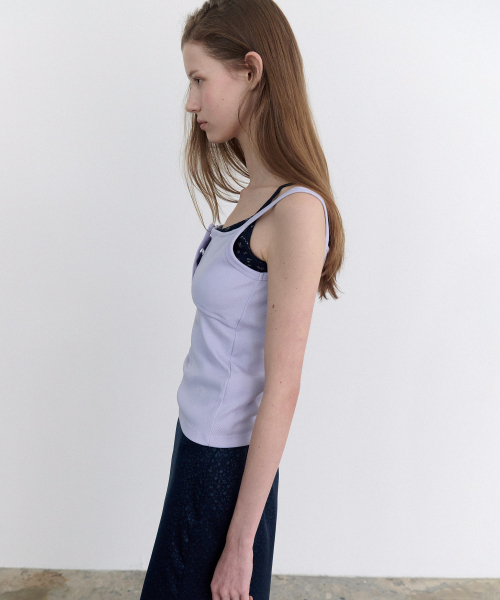 ANDNEEDS（アンドニーズ）の「Popo three button sleeveless (lavender)（Tシャツ/カットソー・レディース・その他・FREE）」の2枚目の写真