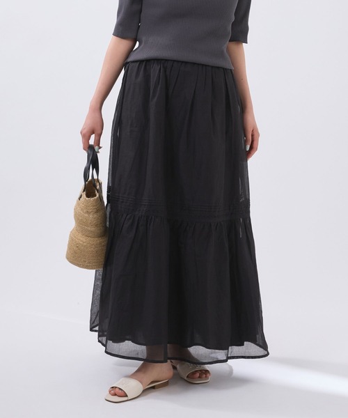 Marilyn Moon(マリリンムーン)の「【MARILYN MOON】<別注>オーガンスカート(スカート・レディース・イエロー/ブラック・フリー)」の1枚目の写真