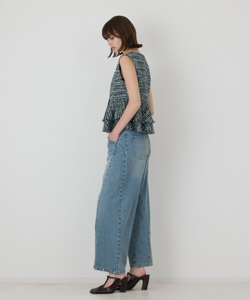 GRACE CONTINENTAL（グレースコンチネンタル）の「ペプラムツイードジレ（ベスト・レディース・グリーン/ラベンダー・38/36）」の12枚目の写真
