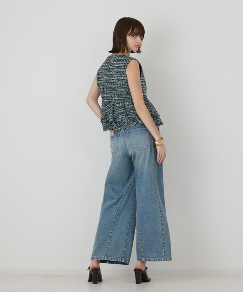 GRACE CONTINENTAL（グレースコンチネンタル）の「ペプラムツイードジレ（ベスト・レディース・グリーン/ラベンダー・38/36）」の13枚目の写真