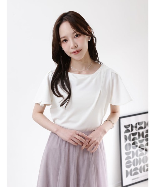 fifth（フィフス）の「【接触冷感】ドレープトップス（Tシャツ/カットソー・レディース・ミント/ネイビー/ホワイト・M）」の2枚目の写真