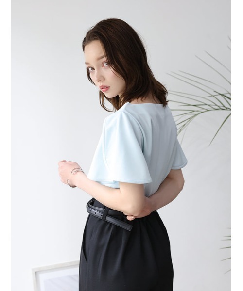fifth（フィフス）の「【接触冷感】ドレープトップス（Tシャツ/カットソー・レディース・ミント/ネイビー/ホワイト・M）」の5枚目の写真