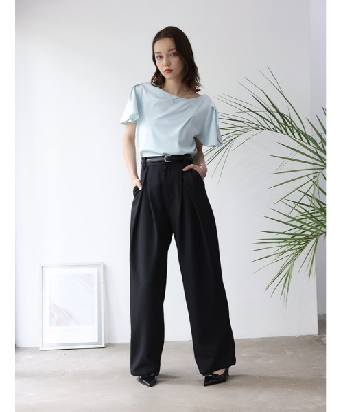 fifth（フィフス）の「【接触冷感】ドレープトップス（Tシャツ/カットソー・レディース・ミント/ネイビー/ホワイト・M）」の6枚目の写真