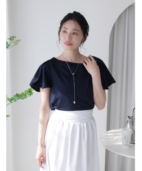 fifth（フィフス）の「【接触冷感】ドレープトップス（Tシャツ/カットソー・レディース・ミント/ネイビー/ホワイト・M）」の16枚目の写真