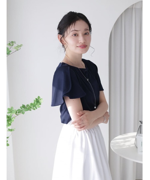 fifth（フィフス）の「【接触冷感】ドレープトップス（Tシャツ/カットソー・レディース・ミント/ネイビー/ホワイト・M）」の17枚目の写真