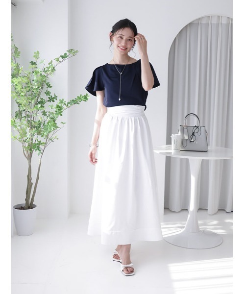 fifth（フィフス）の「【接触冷感】ドレープトップス（Tシャツ/カットソー・レディース・ミント/ネイビー/ホワイト・M）」の18枚目の写真