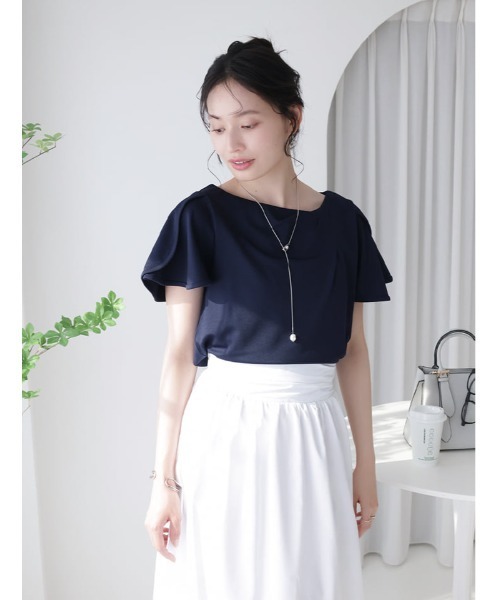 fifth（フィフス）の「【接触冷感】ドレープトップス（Tシャツ/カットソー・レディース・ミント/ネイビー/ホワイト・M）」の15枚目の写真