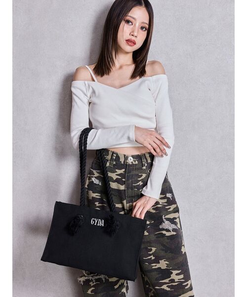 GYDA(ジェイダ)の「GYDAロープMトートBAG(トートバッグ・レディース・ブラック・FREE)」の6枚目の写真