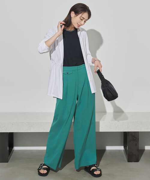 ICB(アイシービー)の「ジョーゼットライクジャージー 半袖プルオーバー(Tシャツ/カットソー・レディース・アイボリー系/ブラック系/ブルー系・LARGE/X-LARGE)」の4枚目の写真