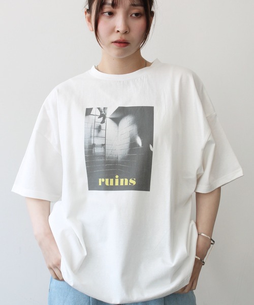 Meli rich（メリーリッチ）の「フォトプリントカラーロゴＴシャツ（Tシャツ/カットソー・レディース・ピンク/ブルー/イエロー/グリーン・FREE）」の22枚目の写真