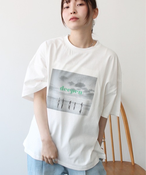 Meli rich（メリーリッチ）の「フォトプリントカラーロゴＴシャツ（Tシャツ/カットソー・レディース・ピンク/ブルー/イエロー/グリーン・FREE）」の15枚目の写真