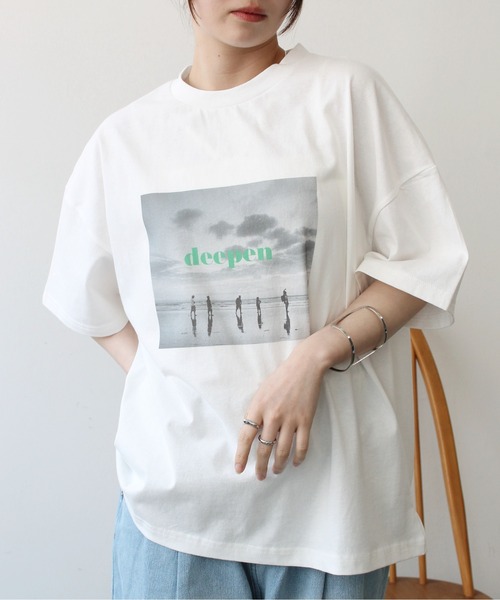 Meli rich（メリーリッチ）の「フォトプリントカラーロゴＴシャツ（Tシャツ/カットソー・レディース・ピンク/ブルー/イエロー/グリーン・FREE）」の16枚目の写真