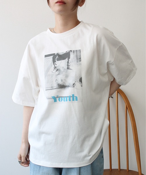 Meli rich（メリーリッチ）の「フォトプリントカラーロゴＴシャツ（Tシャツ/カットソー・レディース・ピンク/ブルー/イエロー/グリーン・FREE）」の6枚目の写真