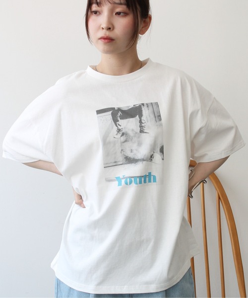 Meli rich（メリーリッチ）の「フォトプリントカラーロゴＴシャツ（Tシャツ/カットソー・レディース・ピンク/ブルー/イエロー/グリーン・FREE）」の5枚目の写真