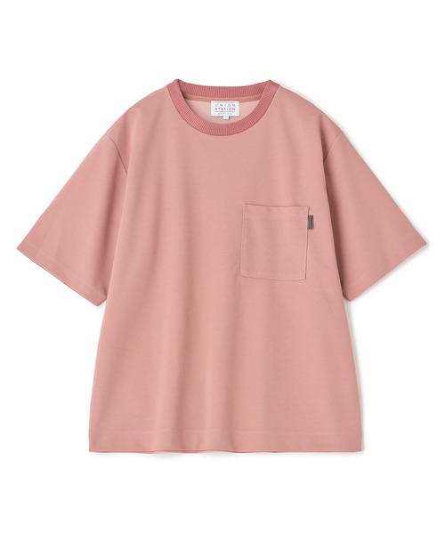 UNION STATION(ユニオンステーション)の「梨地ポンチポケットTシャツ<ストレッチ・マシンウォッシャブル>(Tシャツ/カットソー・メンズ・ブルー/ブラック/ピンク/ホワイト・LL/L/M)」の4枚目の写真