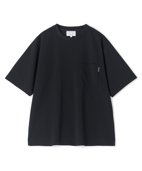 UNION STATION(ユニオンステーション)の「梨地ポンチポケットTシャツ<ストレッチ・マシンウォッシャブル>(Tシャツ/カットソー・メンズ・ブルー/ブラック/ピンク/ホワイト・LL/L/M)」の2枚目の写真