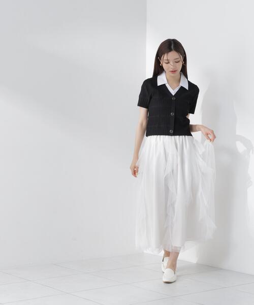 PROPORTION BODY DRESSING(プロポーションボディドレッシング)の「変わり編み襟付きニットトップス / 1216270602(ニット/セーター・レディース・ホワイト/ブラック/グレー系その他・FREE)」の8枚目の写真