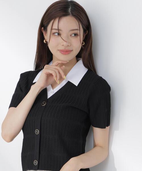 PROPORTION BODY DRESSING(プロポーションボディドレッシング)の「変わり編み襟付きニットトップス / 1216270602(ニット/セーター・レディース・ホワイト/ブラック/グレー系その他・FREE)」の9枚目の写真