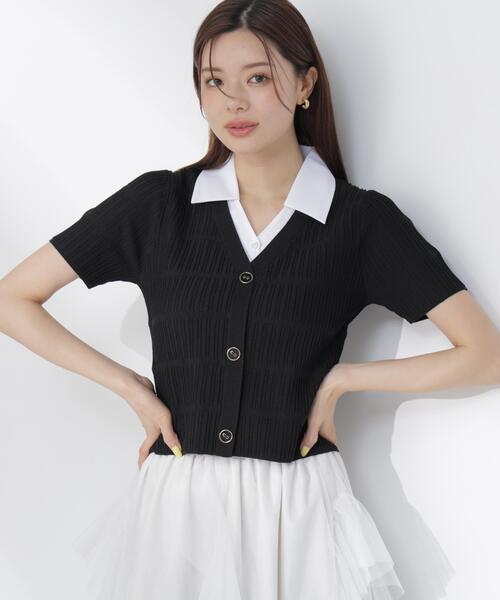 PROPORTION BODY DRESSING(プロポーションボディドレッシング)の「変わり編み襟付きニットトップス / 1216270602(ニット/セーター・レディース・ホワイト/ブラック/グレー系その他・FREE)」の10枚目の写真