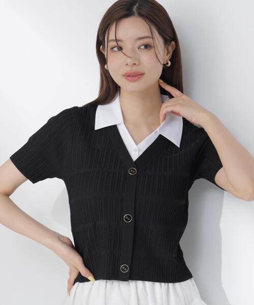 PROPORTION BODY DRESSING(プロポーションボディドレッシング)の「変わり編み襟付きニットトップス / 1216270602(ニット/セーター・レディース・ホワイト/ブラック/グレー系その他・FREE)」の12枚目の写真