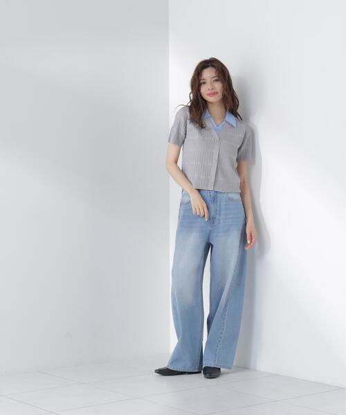 PROPORTION BODY DRESSING(プロポーションボディドレッシング)の「変わり編み襟付きニットトップス / 1216270602(ニット/セーター・レディース・ホワイト/ブラック/グレー系その他・FREE)」の19枚目の写真