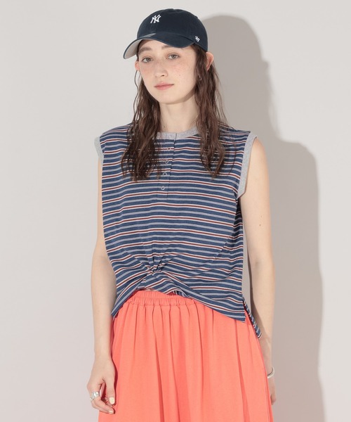 GEORGE'S（ジョージズ）の「2WAYヘンリーノースリーブPO（Tシャツ/カットソー・レディース・オフホワイト/ブラック/ネイビー系/ブルー系その他/イエロー系その他・FREE）」の8枚目の写真