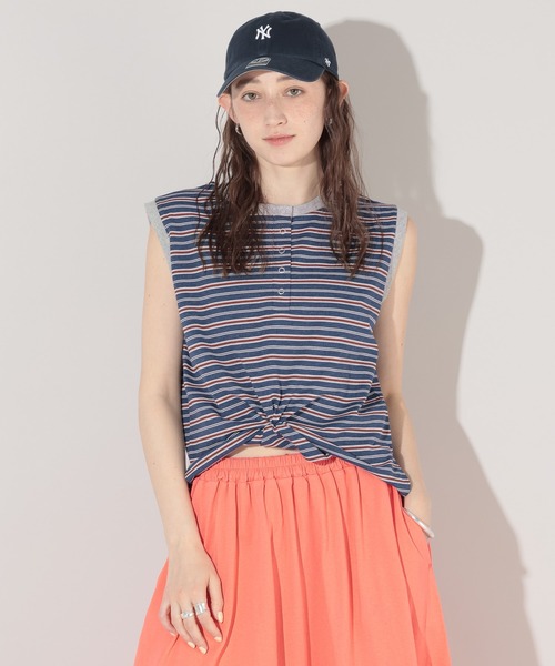 GEORGE'S（ジョージズ）の「2WAYヘンリーノースリーブPO（Tシャツ/カットソー・レディース・オフホワイト/ブラック/ネイビー系/ブルー系その他/イエロー系その他・FREE）」の12枚目の写真
