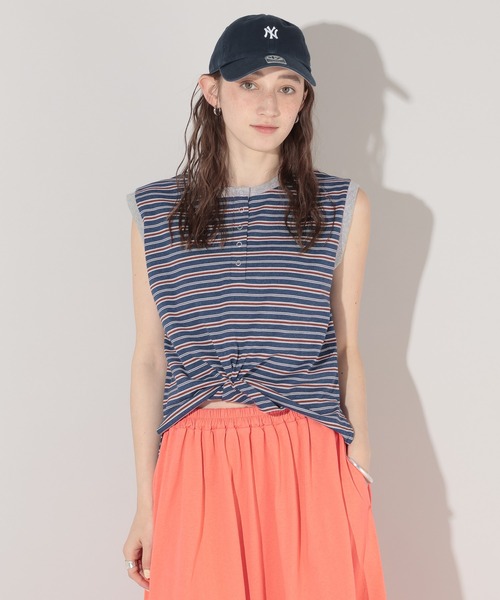 GEORGE'S（ジョージズ）の「2WAYヘンリーノースリーブPO（Tシャツ/カットソー・レディース・オフホワイト/ブラック/ネイビー系/ブルー系その他/イエロー系その他・FREE）」の13枚目の写真