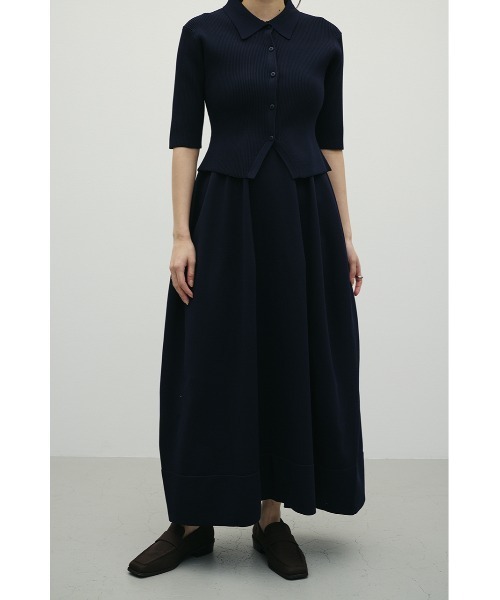 STYLEMIXER(スタイルミキサー)の「【ベストセラー】2ピースハーフスリーブポロニットワンピース(ワンピース・レディース・オレンジ/ベージュ/ネイビー・SMALL/MEDIUM)」の1枚目の写真