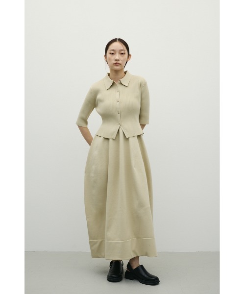 STYLEMIXER(スタイルミキサー)の「【ベストセラー】2ピースハーフスリーブポロニットワンピース(ワンピース・レディース・オレンジ/ベージュ/ネイビー・SMALL/MEDIUM)」の7枚目の写真