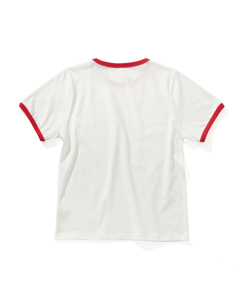 Between A and B（ビトウィーンエイアンドビー）の「花と少女リンガーTシャツ [アイボリー+レッド]（Tシャツ/カットソー・レディース・アイボリー・FREE）」の7枚目の写真