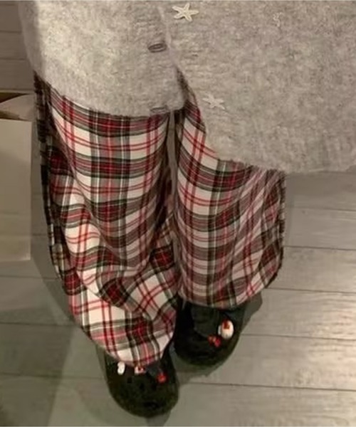 AsheKsha(アシクシャ)の「アメリカンヴィンテージ赤チェック柄ゆったりカジュアルワイドパンツ(その他パンツ・レディース・マルチ・F)」の20枚目の写真