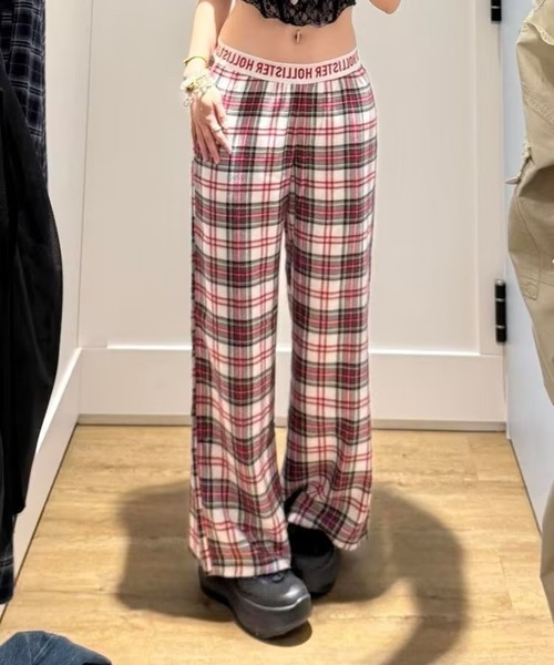 AsheKsha(アシクシャ)の「アメリカンヴィンテージ赤チェック柄ゆったりカジュアルワイドパンツ(その他パンツ・レディース・マルチ・F)」の17枚目の写真